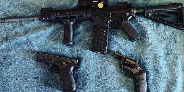 Eriz's alleged public instagram profile includes this picture of a rifle and two handguns. 