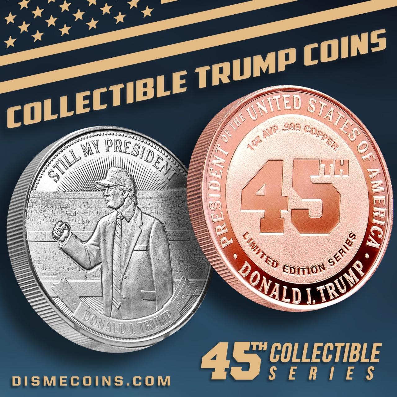 Limited Time Offer: 99.9% Pure Silver Collector Trump Coins Discounted With Code TGP