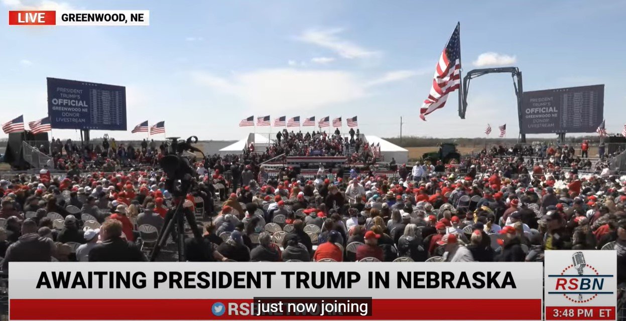 LIVE-STREAM VIDEO: THOUSANDS Arrive Early for President Trump’s Rally Tonight in Greenwood, Nebraska — Rally Starts at 6 PM ET