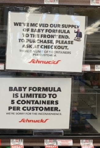 Midwest Grocery Chain Forced to Move Baby Formula Section to Front of Store Due to Shortages – Biden Stickers Pop Up in Stores