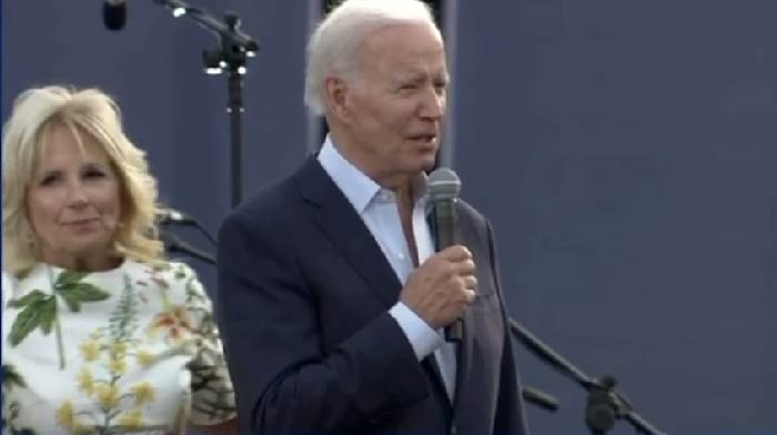 [VIDEO] Once Again, Nurse Jill Had to Step in And Rescue Joe During His “July 4th” Speech