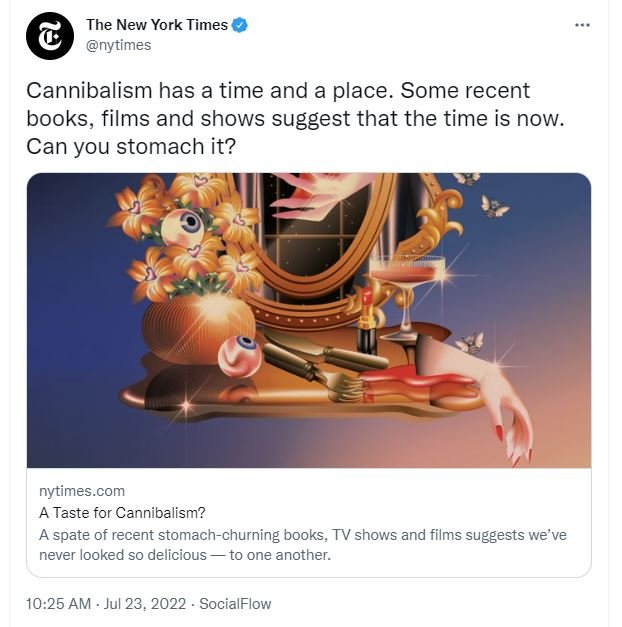 What’s for Dinner? – Demons at NY Times Are Now Pushing Cannibalism Insisting “The Time Is Now”