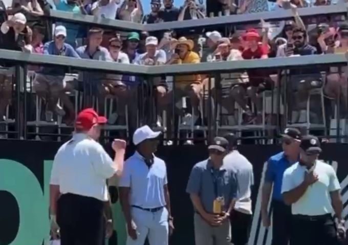 Golf Fans Chant “Four More Years!” as President Donald Trump Joins Players at LIV Tourney in Bedminster (Video)