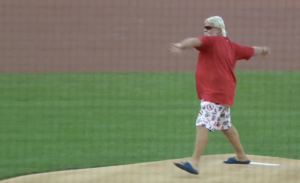 John Daly first pitch sandals