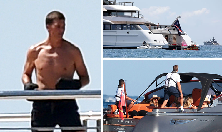 Shirtless Tom Brady Italy yacht vacation