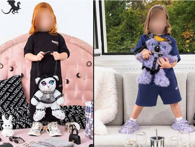 Balenciaga ran these photos of children holding teddy bears in S&M gear on its website.