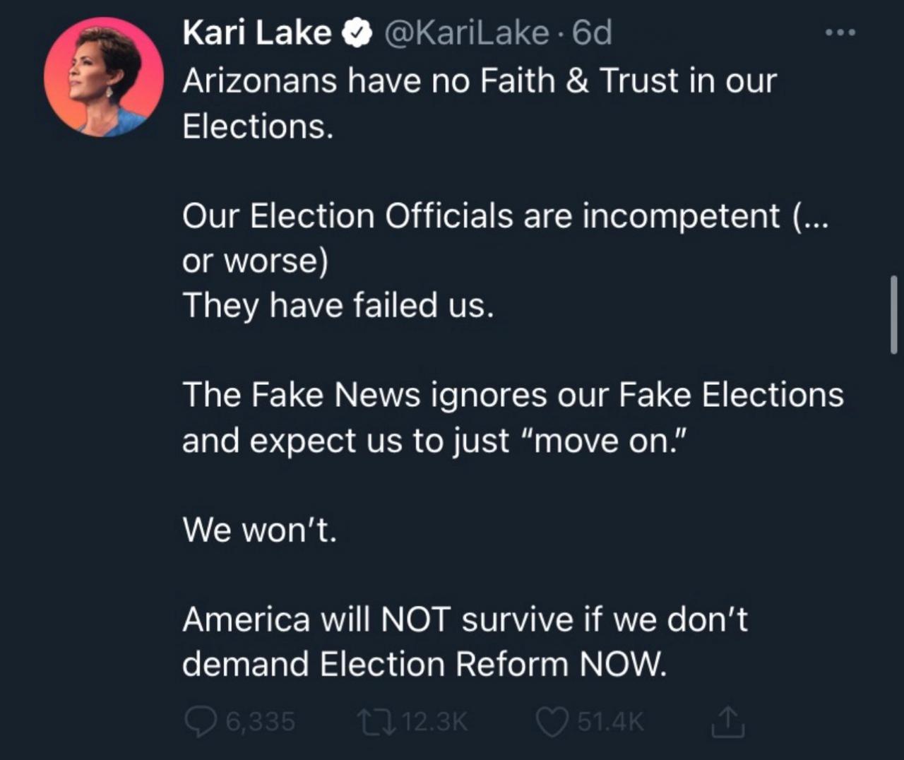 Twitter Is STILL Disabling Kari Lake And Other Republicans’ Like-Retweet Feature On Rigged 2022 Election Tweets – After Katie Hobbs Linked to Censorship of AZ Republican Accounts