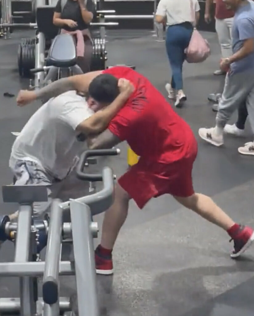 Gym brawl breaks out.