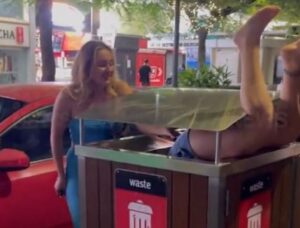 Australian Woman Gets Stuck In Trash Bin During Night Out