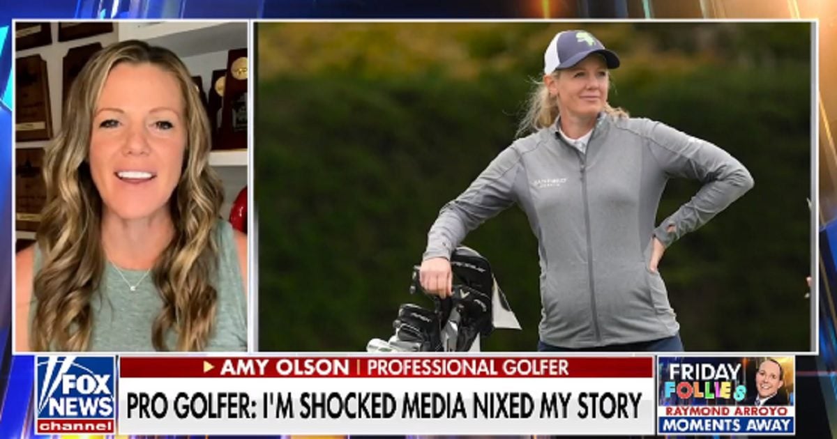 Professional golfer Amy Olson is interviewed Friday by Fox News' Laura Ingraham.